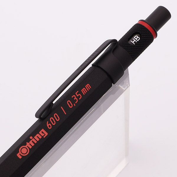 Rotring 600 Mechanical Pencil (Japan) - Black Matte Finish, Red